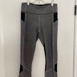 Lululemon Athletica Gray and Black Mesh Leggings